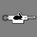 Key Clip W/ Key Ring & Rabbit (Silhouette, Right Side) Key Tag